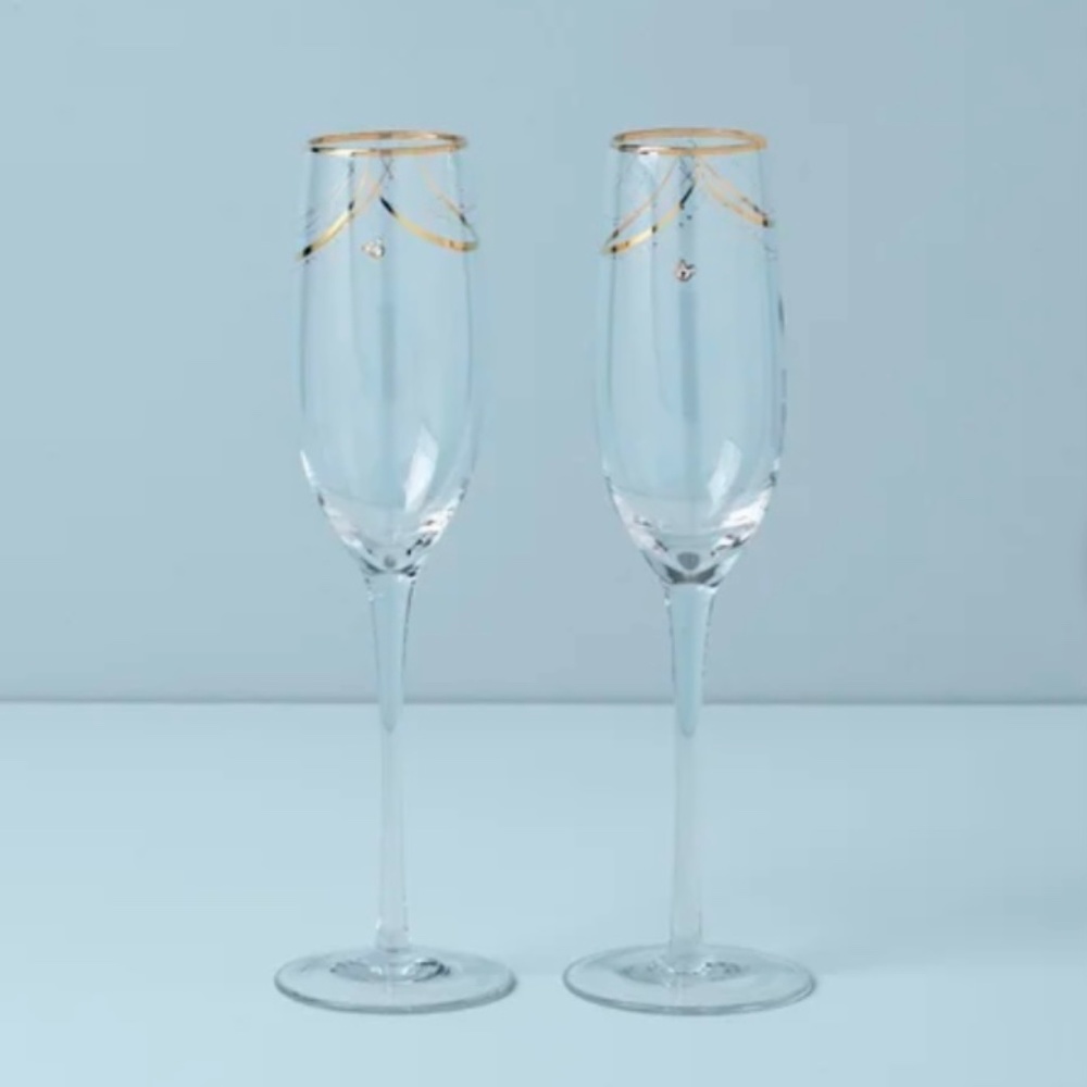 Lenox Disney 2-Piece Toasting Flutes champagne bridal